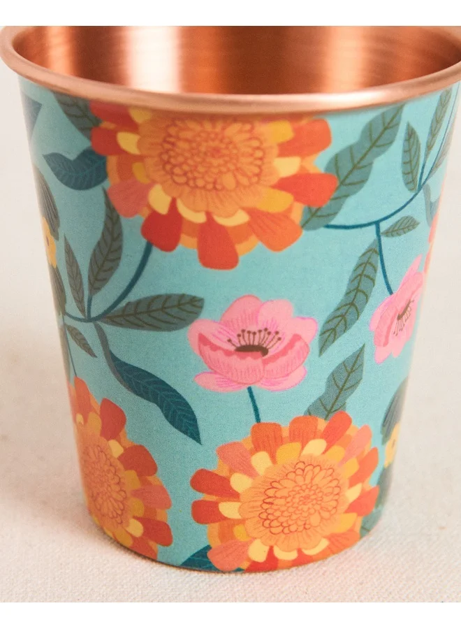 Chumbak Marigold Copper Tumbler, Small, 250ml