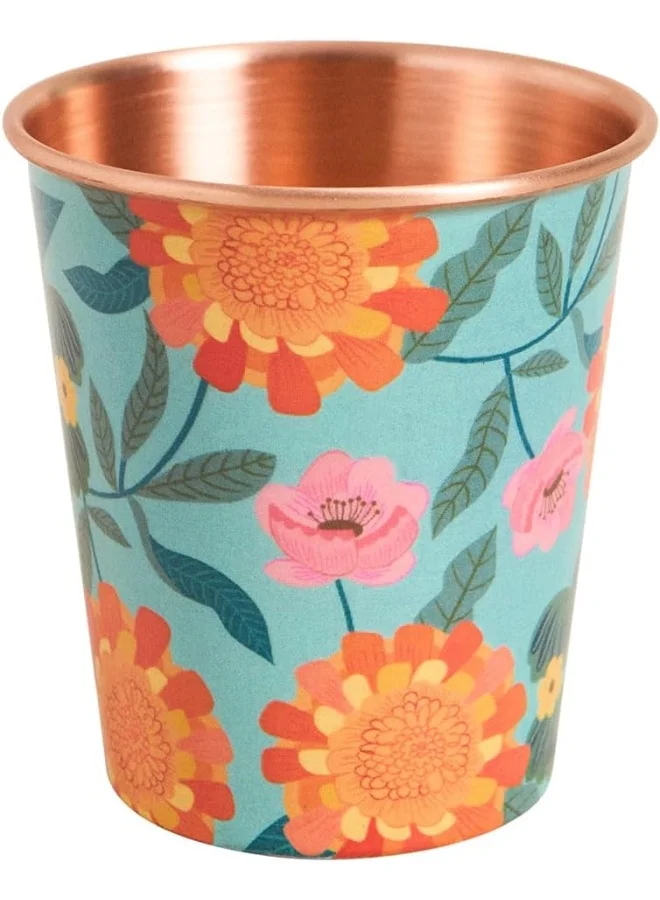 Chumbak Marigold Copper Tumbler, Small, 250ml