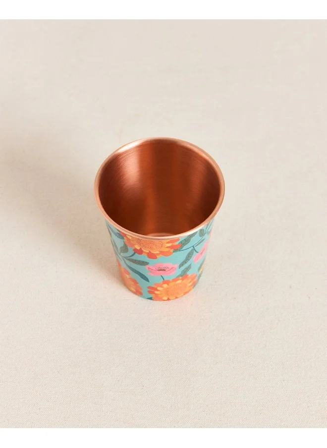 Chumbak Marigold Copper Tumbler, Small, 250ml