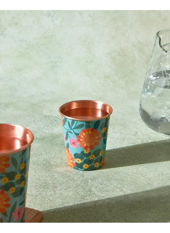 Chumbak Marigold Copper Tumbler, Small, 250ml