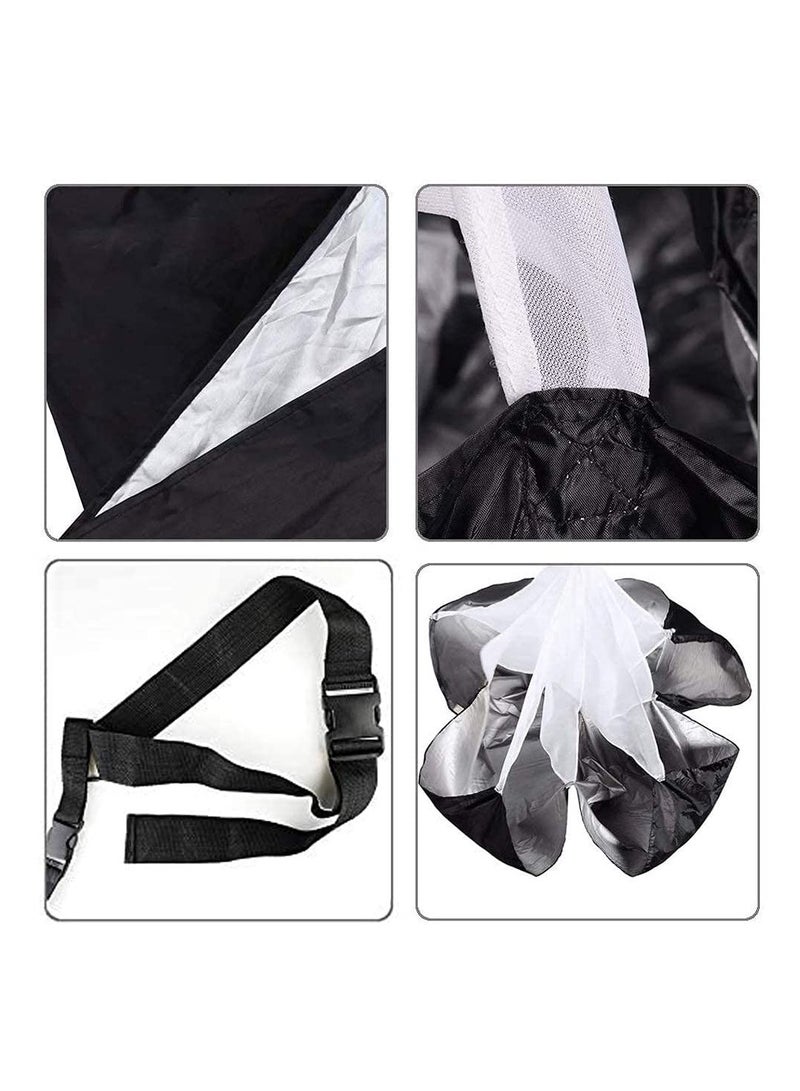 Excefore تدريب السرعة أثناء الجري، 56 بوصة من تمارين السرعة، مظلة مقاومة للجري السريع، مظلة كرة القدم، تدريب السرعة الرياضية (أسود) - Image 3