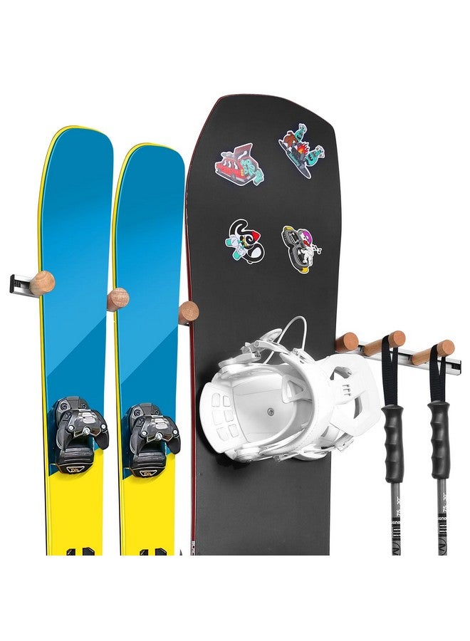 Fuloon Ski Rack,Snowboard Wall Mount Ski Snowboard Storage Rack Ski Holders DIY Adustable Tool Organizers,Fits Any Ski/Snowboard/Skateboard Display (31.5inch) - Image 1