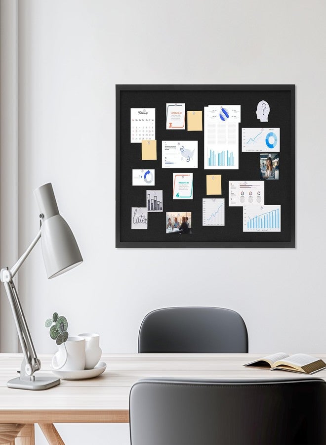 DAHAPYBOO Cork Board with Linen Black,Bulletin Board 30"x20",Corkboards for Office Home School Message Board or Vision Board Decoration. - Image 3