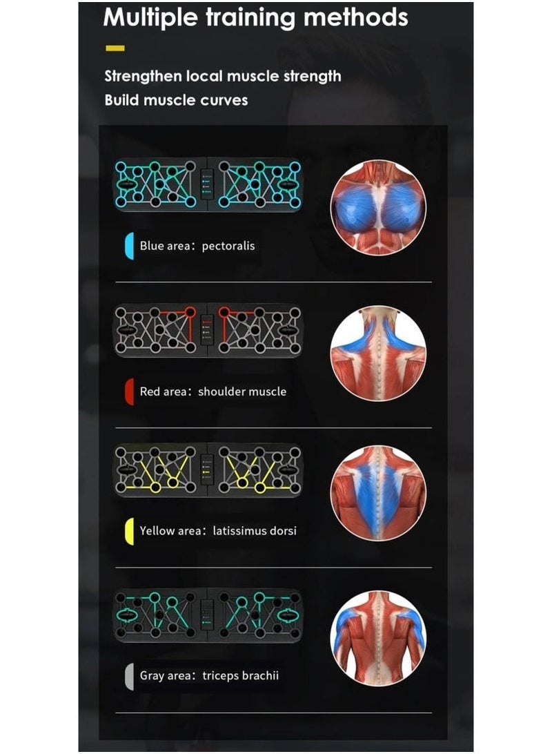 جوجو الحب لوح رفع 9 في 1، معدات تمرين منزلية، نظام تمرين رياضي متعدد الوظائف، أرضية اللياقة البدنية، تمرين عضلات الصدر، معدات احترافية لحرق الدهون، ذراع تدريب القوة - Image 5