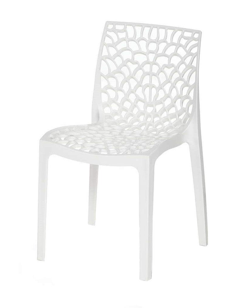 RW REST WELL Web Armless Designer Plastic Outdoor Chair | ISO Certified Company (2, White) - Image 5