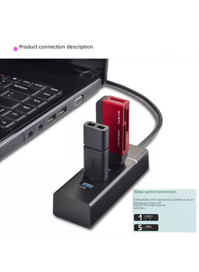 Source HUB USB Extender Splitter Drive-free High-speed 3.0 One Drag Four Light Bar USB HUB-Number Of Interfaces:usb2.0 Black Small Four 1.5m (bag)  - Image 5