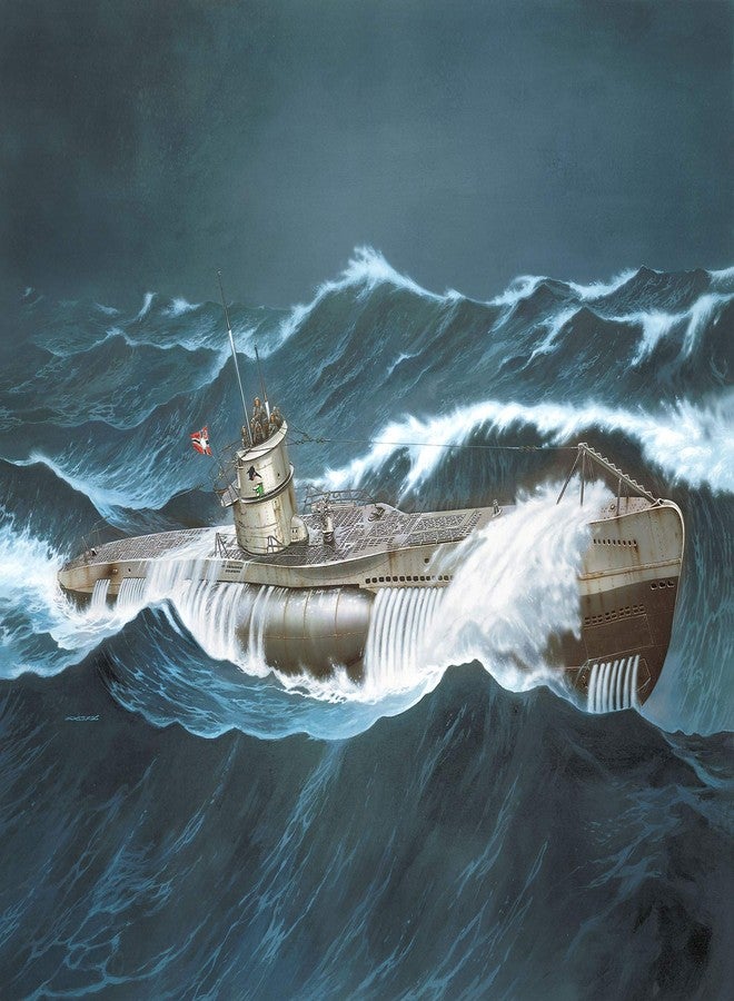 Revell Gift Set 05675 "Das Boot Movie 40 Years Collector's Edition 1:144 Scale Unbuilt Plastic Model Kit with Contacta Professional Glue, Paintbrush, Selected Aqua Color Paints & Repro Movie Poster - Image 2