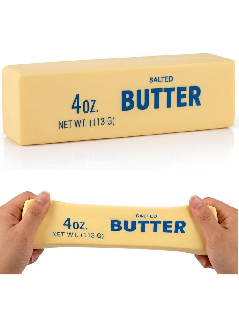 Realistic Stick of Butter Squishy Toy – 4oz (113g) Slow-Rise Salted Butter Stress Reliever | Soft TPR Squeeze Sensory Fidget Toy for Kids & Adults | Funny Prank Gag Gift & Decompression Office Desk Accessory | Perfect Birthday & Eid Gift - Image 1