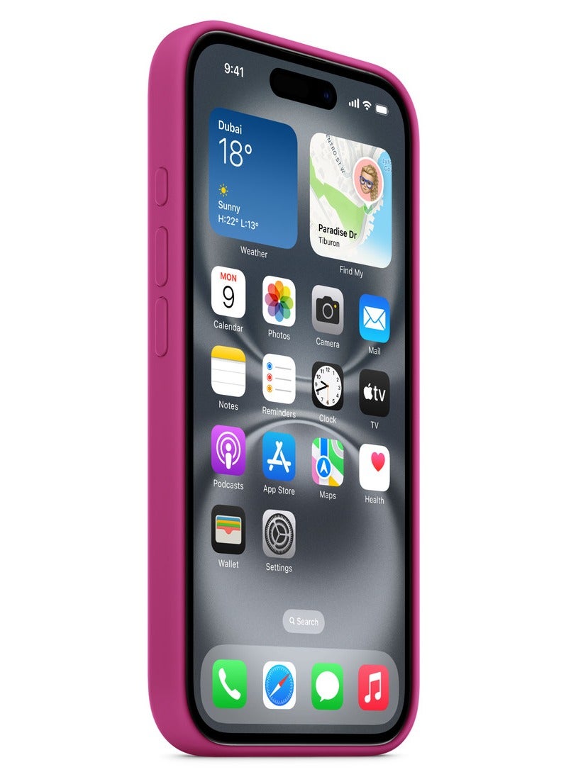 iPhone 16 Silicone Case with MagSafe – Fuchsia