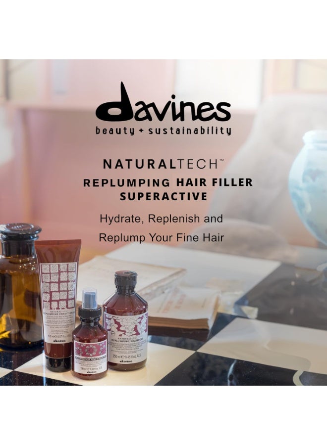 Davines Davines Naturaltech REPLUMPING Hair Filler Superactive, Leave-In Treatment To Invigorate, Add Shine And Fullness, Anti-Humidity Styling Protection, 3.38 Fl Oz - Image 3