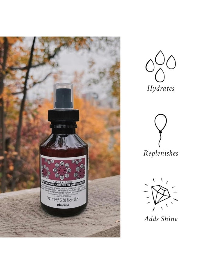 Davines Davines Naturaltech REPLUMPING Hair Filler Superactive, Leave-In Treatment To Invigorate, Add Shine And Fullness, Anti-Humidity Styling Protection, 3.38 Fl Oz - Image 4