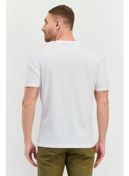 Ben Sherman Men Crew Neck Short Sleeves Brand Logo T-Shirt, White  - Image 3