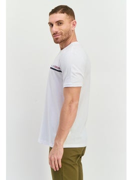 Ben Sherman Men Crew Neck Short Sleeves Brand Logo T-Shirt, White  - Image 2