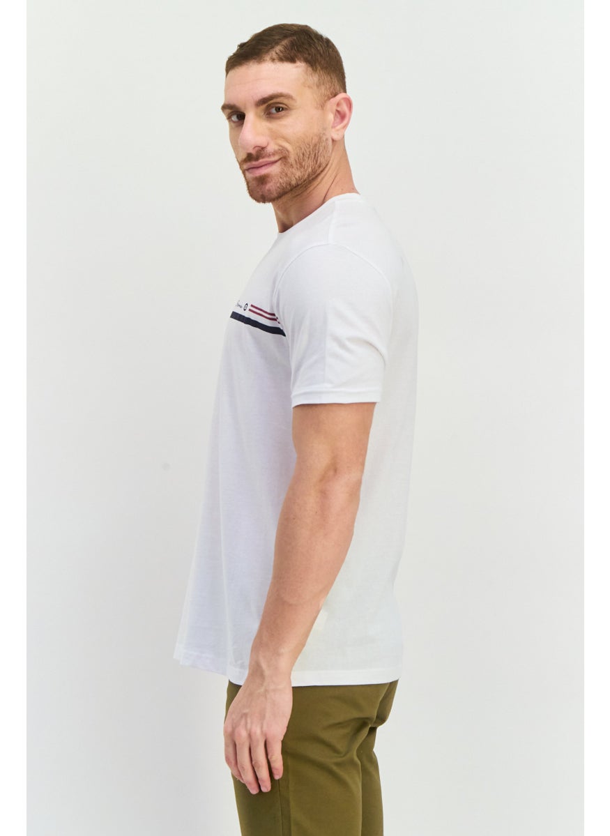 Ben Sherman - Men Crew Neck Short Sleeves Brand Logo T-Shirt, White - Image 1