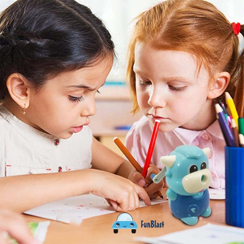 FunBlast FunBlast Sharpener for Kids - Cow Pencil Sharpener, Table Sharpener Machine, Birthday Return Gift, Sharpeners for School Supply and Office (Blue) - Image 4