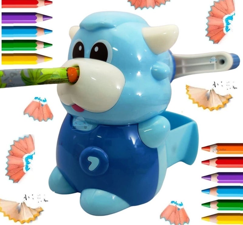FunBlast FunBlast Sharpener for Kids - Cow Pencil Sharpener, Table Sharpener Machine, Birthday Return Gift, Sharpeners for School Supply and Office (Blue) - Image 1