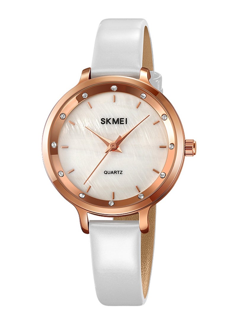 SKMEI - Watches for Women Quartz Analog Water Resistant Leather Watch White 2170 - Image 1