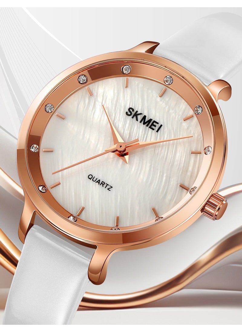 SKMEI - Watches for Women Quartz Analog Water Resistant Leather Watch White 2170 - Image 1