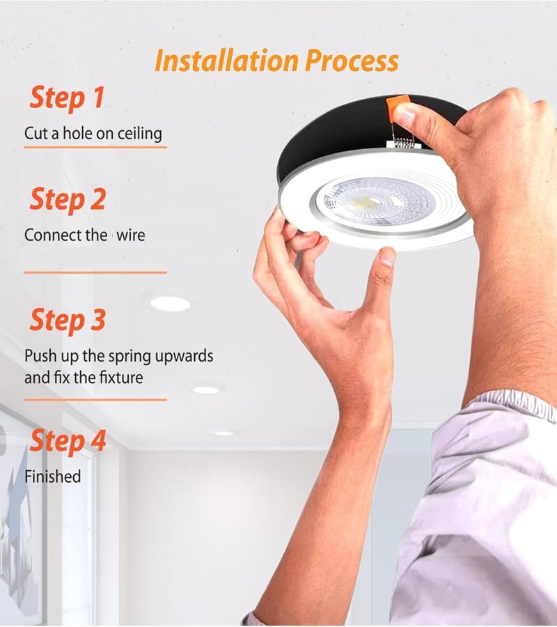 Melfi 6W Adjustable Round LED Spot Light - 240VAC Recessed Ceiling Spotlight for Indoor Home & Office Lighting (White) - Image 4