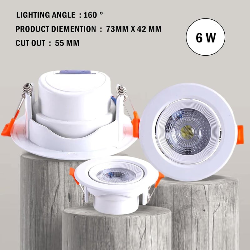 Melfi 6W Adjustable Round LED Spot Light - 240VAC Recessed Ceiling Spotlight for Indoor Home & Office Lighting (White) - Image 3