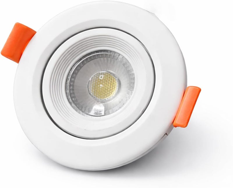 Melfi 6W Adjustable Round LED Spot Light - 240VAC Recessed Ceiling Spotlight for Indoor Home & Office Lighting (White) - Image 1