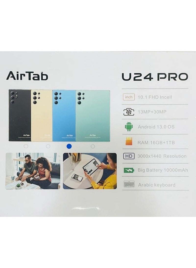 AirTab U24 Pro Smart Tablet 10.1-FHD Inch Display 16GB RAM 1TB ROM – With Arabic Keyboard Blue  - Image 4
