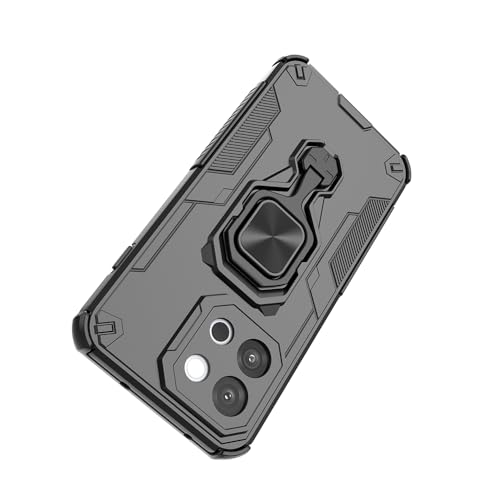 Casotec Armor Case for OnePlus 13s 5G / 13T 5G Defender Case | Rotating Ring Holder & Kickstand in-Built | Military Grade Armor | 360 Degree Protection Back Cover for OnePlus 13s 5G / 13T 5G (Black) - Image 4