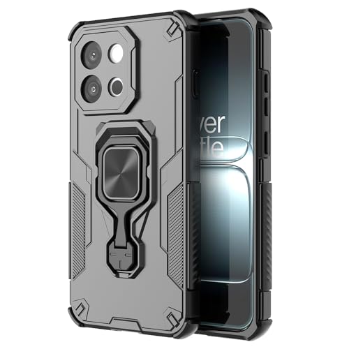 Casotec Armor Case for OnePlus 13s 5G / 13T 5G Defender Case | Rotating Ring Holder & Kickstand in-Built | Military Grade Armor | 360 Degree Protection Back Cover for OnePlus 13s 5G / 13T 5G (Black) - Image 1