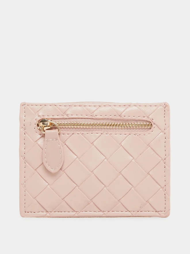 Styli Pink Textured Bi-Fold Card Holder