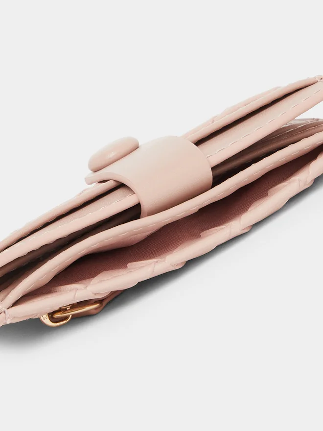 Styli  Pink Textured Bi-Fold Card Holder for Women | Best Price UAE
