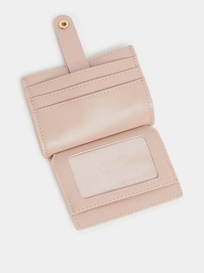 Styli  Pink Textured Bi-Fold Card Holder for Women | Best Price UAE