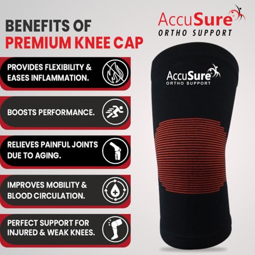 AccuSure Premium Knee Support for Men & Women –Compression Brace with 1-Year Warranty for Pain Relief, Arthritis, Injury Recovery, Sports, Running & Joint Stability -Medium - Image 5