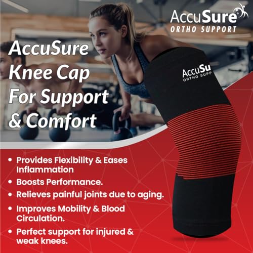 AccuSure Premium Knee Support for Men & Women –Compression Brace with 1-Year Warranty for Pain Relief, Arthritis, Injury Recovery, Sports, Running & Joint Stability -Medium - Image 4