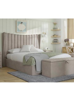Bed and Mattress Home Royal Harmony Upholstered Twin Size ( 120 X 200 ) Dark Beige Color Bed 