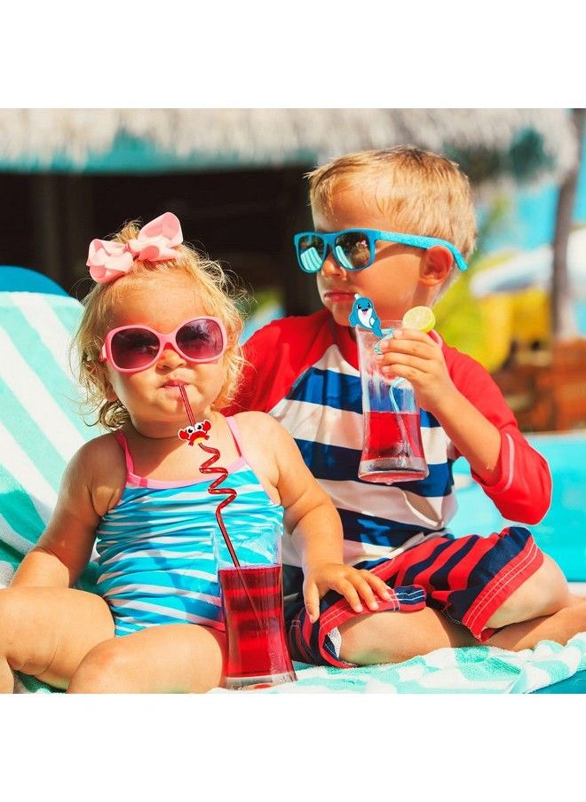 Sieral 24 Pcs Sea Animal Drinking Straws For Kids Under The Sea Party Favors Plastic Straws Reusable Ocean Animal Straws With 2 Cleaning Brushes For Birthday Pool Beach Party Favors Decorations  - Image 5