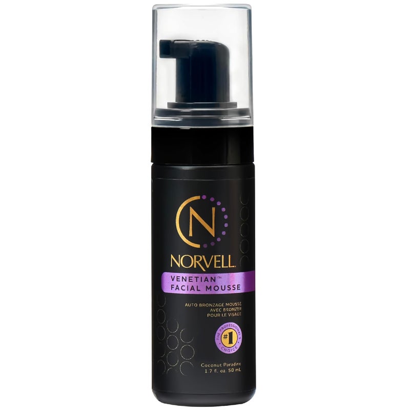 Norvell Venetian Sunless Facial Self Tanner Mousse with Bronzer 1.7 fl oz â€“ Instant Natural Looking Fake Tan, Anti Orange, Streak Free, Long Lasting Sunless Bronzing Glow - Image 1