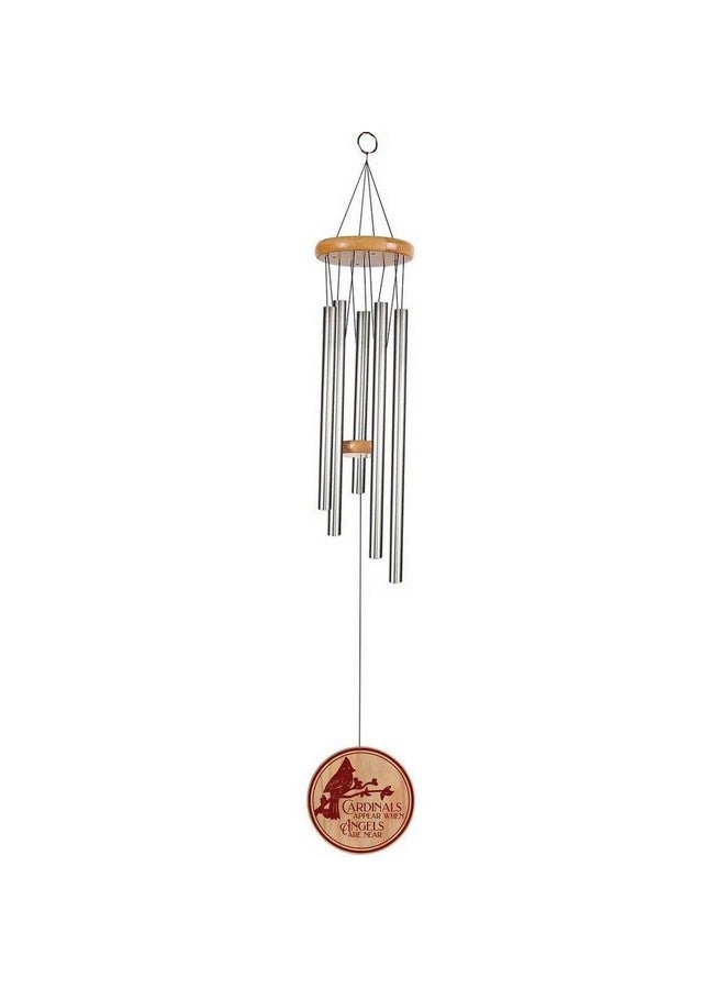 Sunset Vista Designs Cardinals Appear Classic Wind Chime Silver and Brown 29 Inch 94490