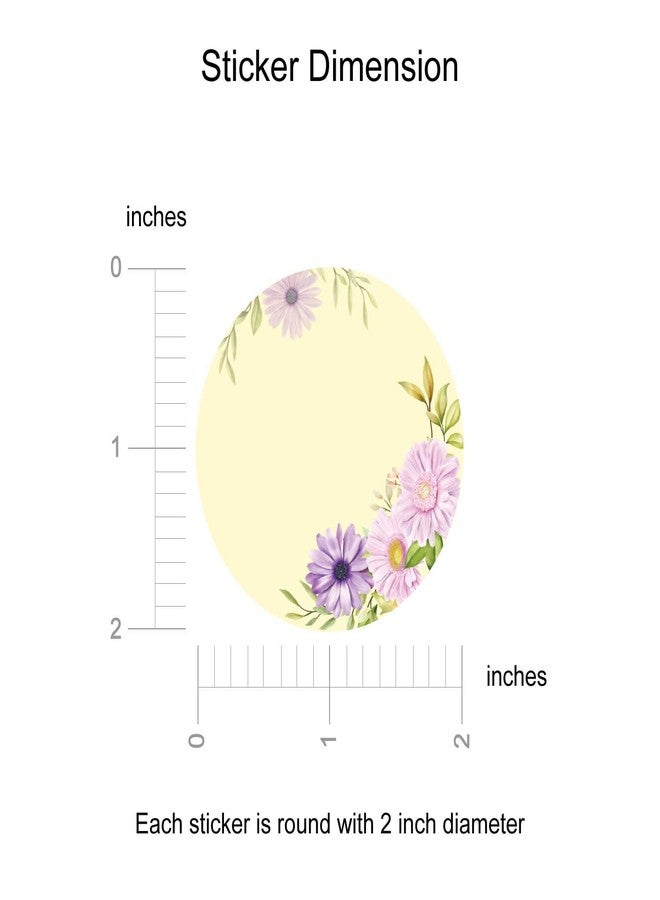 weRevel Paper Elegant Floral Theme Note Self-Adhesive Stickers, 40 Pieces, 2 Inches, Round, 4 Unique Designs - Image 5