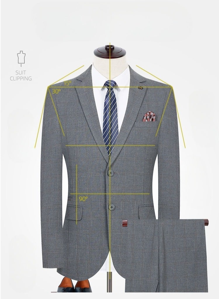 KUYING Business Slim-fit Suit Set In Two Pieces  - Image 1