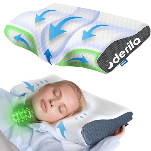Derila Cervical Queen Size Pillow for Sleeping - Support Pillow for Side, Back, Stomach Sleepers - Contour Best Bed Pillows for Sleeping - Image 3