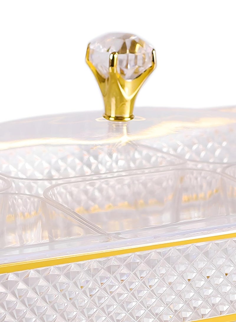 BLACKSTONE Acrylic Rectangle Tray with Lid - 40x27cm | 6 Inner Dividers  - Image 3