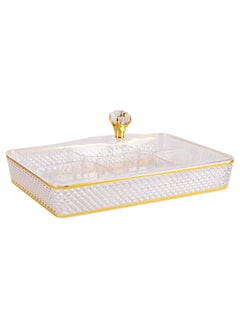BLACKSTONE Acrylic Rectangle Tray with Lid - 40x27cm | 6 Inner Dividers  - Image 1