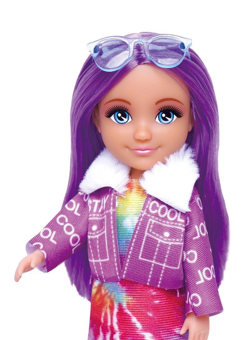 LuLu 5" Lulu Doll Vogue & Stylish – Fashion Doll Series with Purple Hair, Selfie Stick & Handbag | Girls Toys 3+ - Image 2
