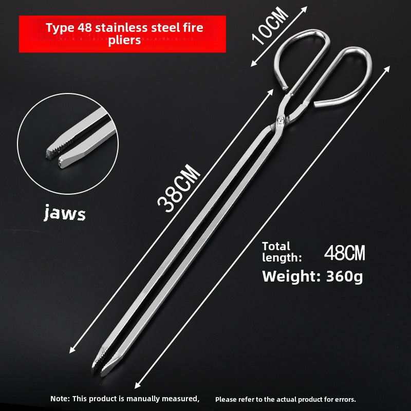 Stainless Steel Litter Picking Tweezers 48cm toothed garbage clip [stainless steel]] 