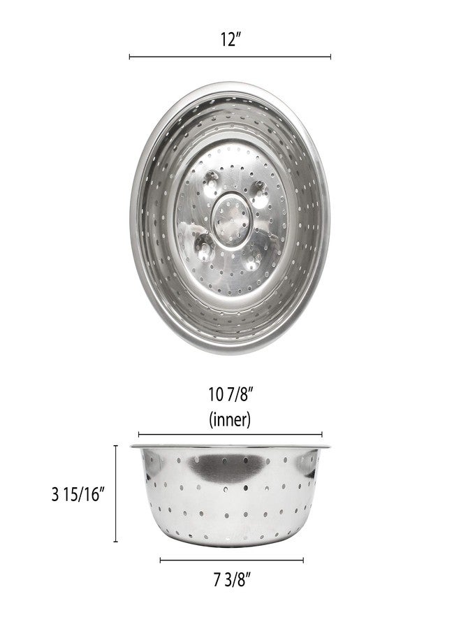 Thunder Group Excellante 11-Inch Stainless Steel Colanders with 4.5mm Holes - Image 3