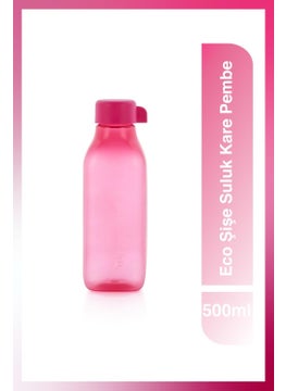 Tupperware زجاجة مياه بيئية مربع 500 مل وردي  - Image 1