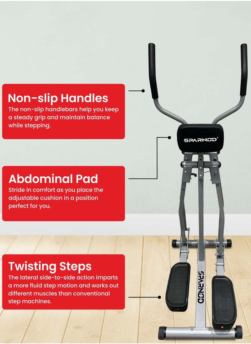Sparnod Fitness - Sparnod Fitness SAW-07 Air Walk Trainer Elliptical Machine for Home Use with Digital Monitor 100 Kg Max Weight - Image 1