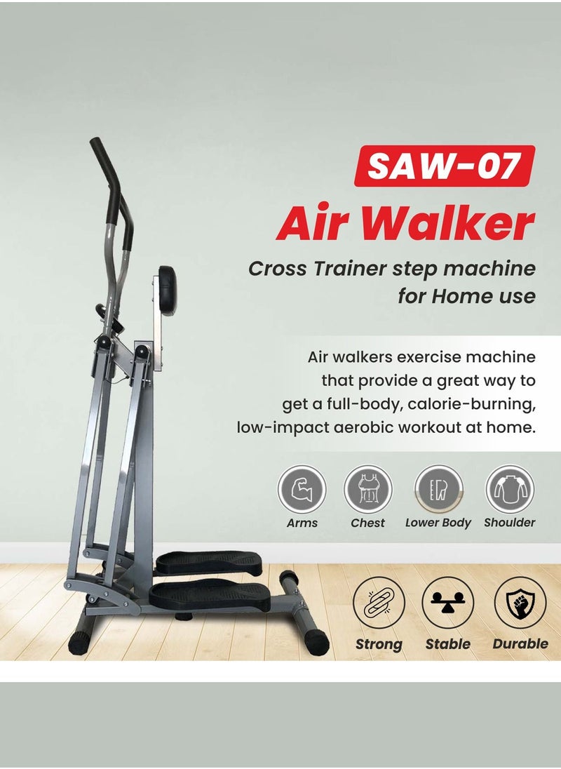 Sparnod Fitness - Sparnod Fitness SAW-07 Air Walk Trainer Elliptical Machine for Home Use with Digital Monitor 100 Kg Max Weight - Image 1