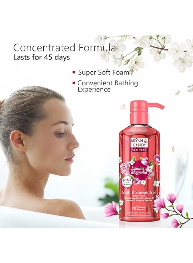 Bryan & Candy Shower Gel with Aloe Vera. Gentle, Moisturizing Body Wash for Soft, Supple Skin (Jasmine & Magnolia Shower Gel, 500ml) - Image 2