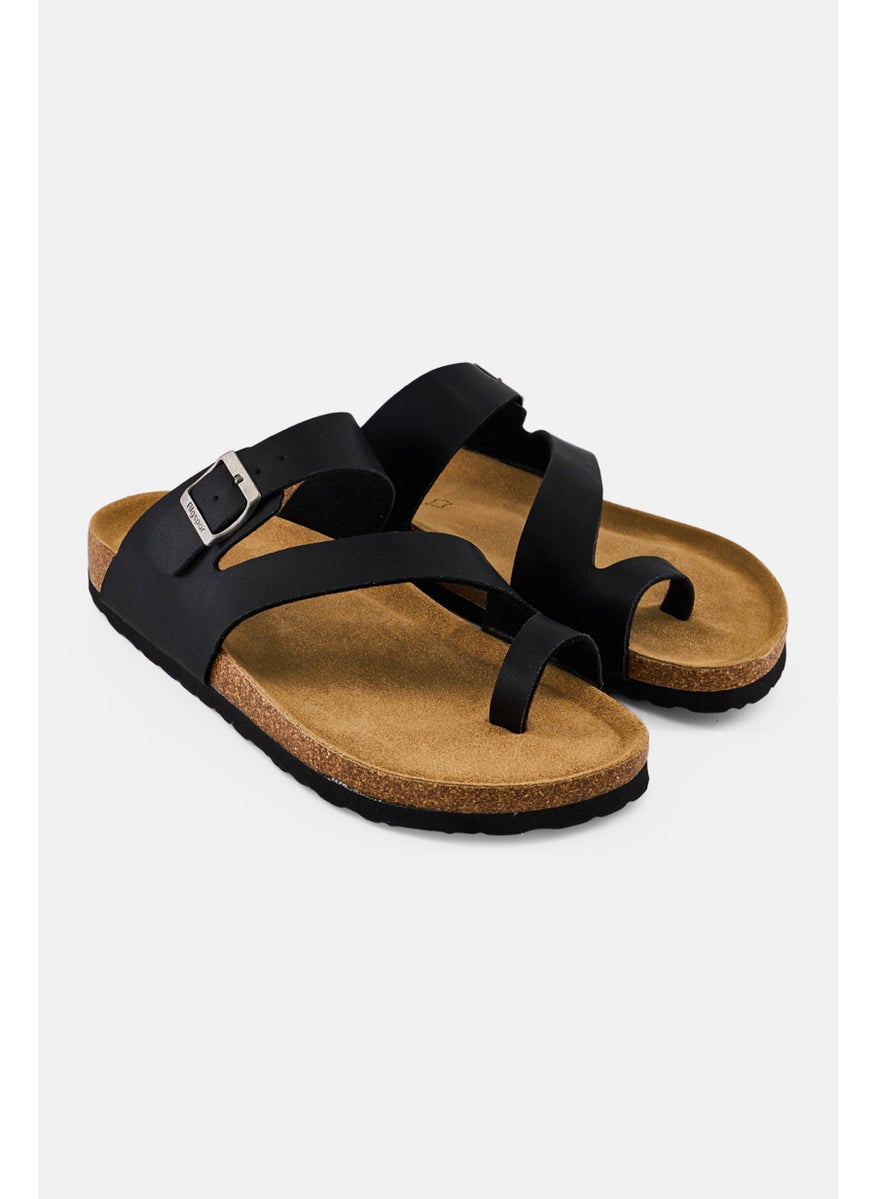Algspar Men Slip On Cork Sandals, Black  - Image 1
